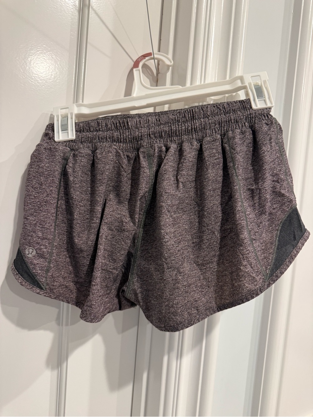 lululemon athletica Heathered Purple Athletic Shorts with Black Accent - Picture 3 of 3